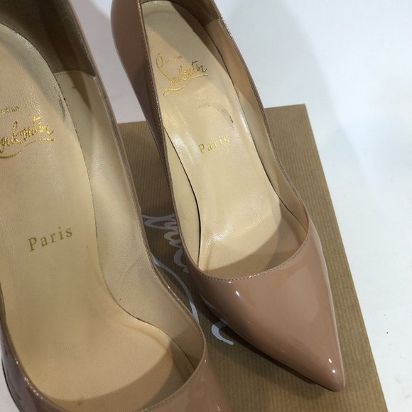 Christian Louboutin Women's 38.5 Heels Nude Pigalle 100mm - Picture 7 of 10